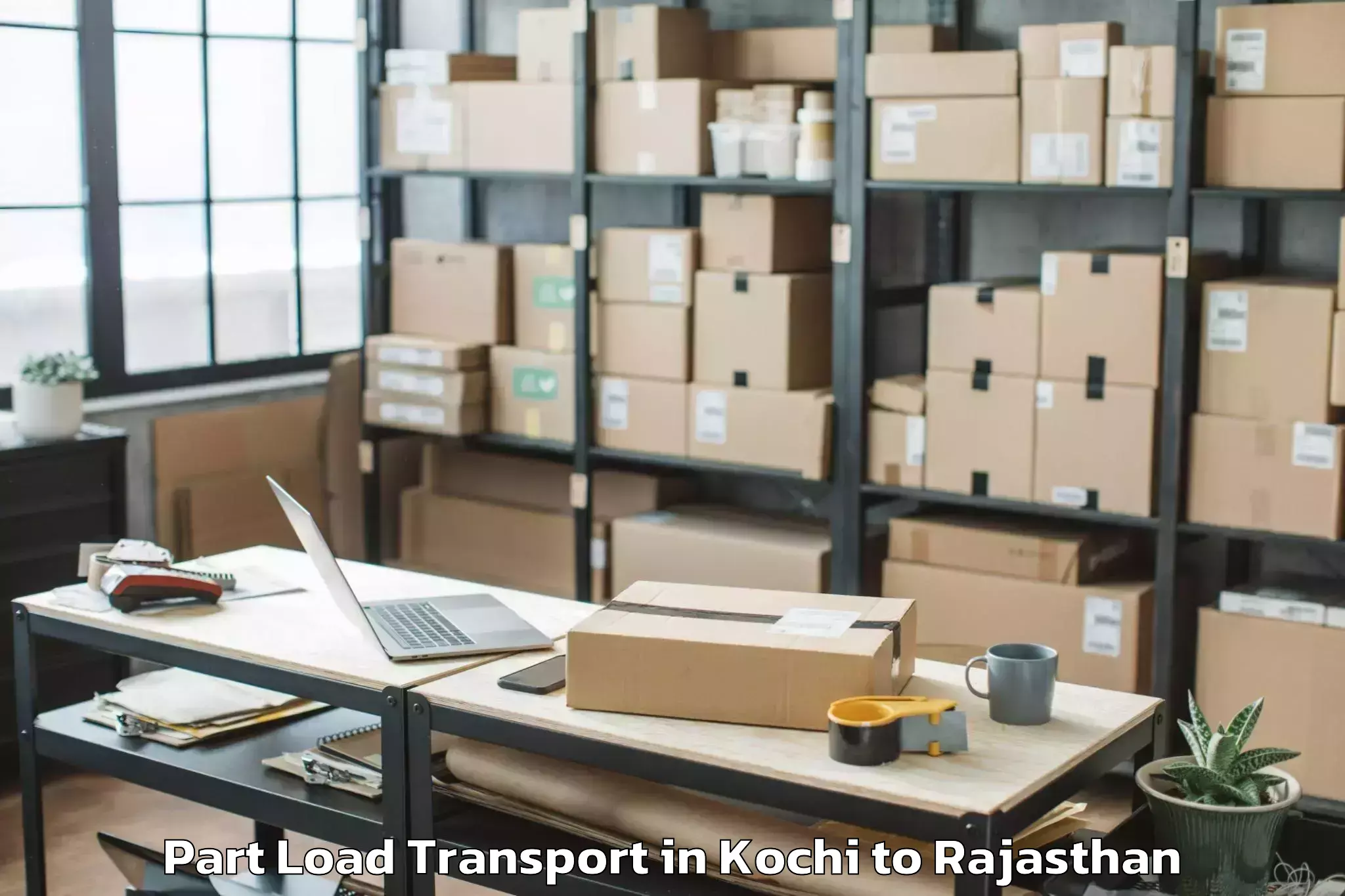 Book Kochi to Bikaner Part Load Transport Online